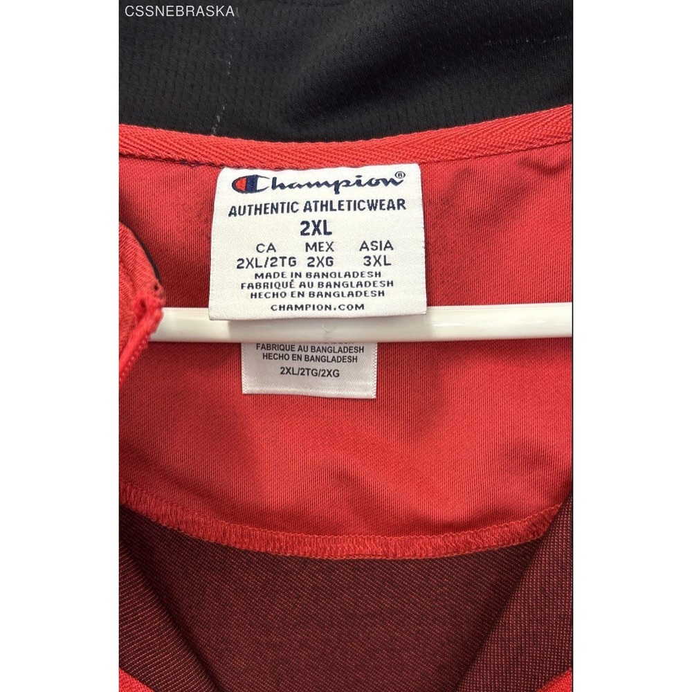 Champion Red‎ Nebraska Cornhuskers Quarter-Zip Pullover Sweatshirt. - Size 2XL - Picture 4 of 7